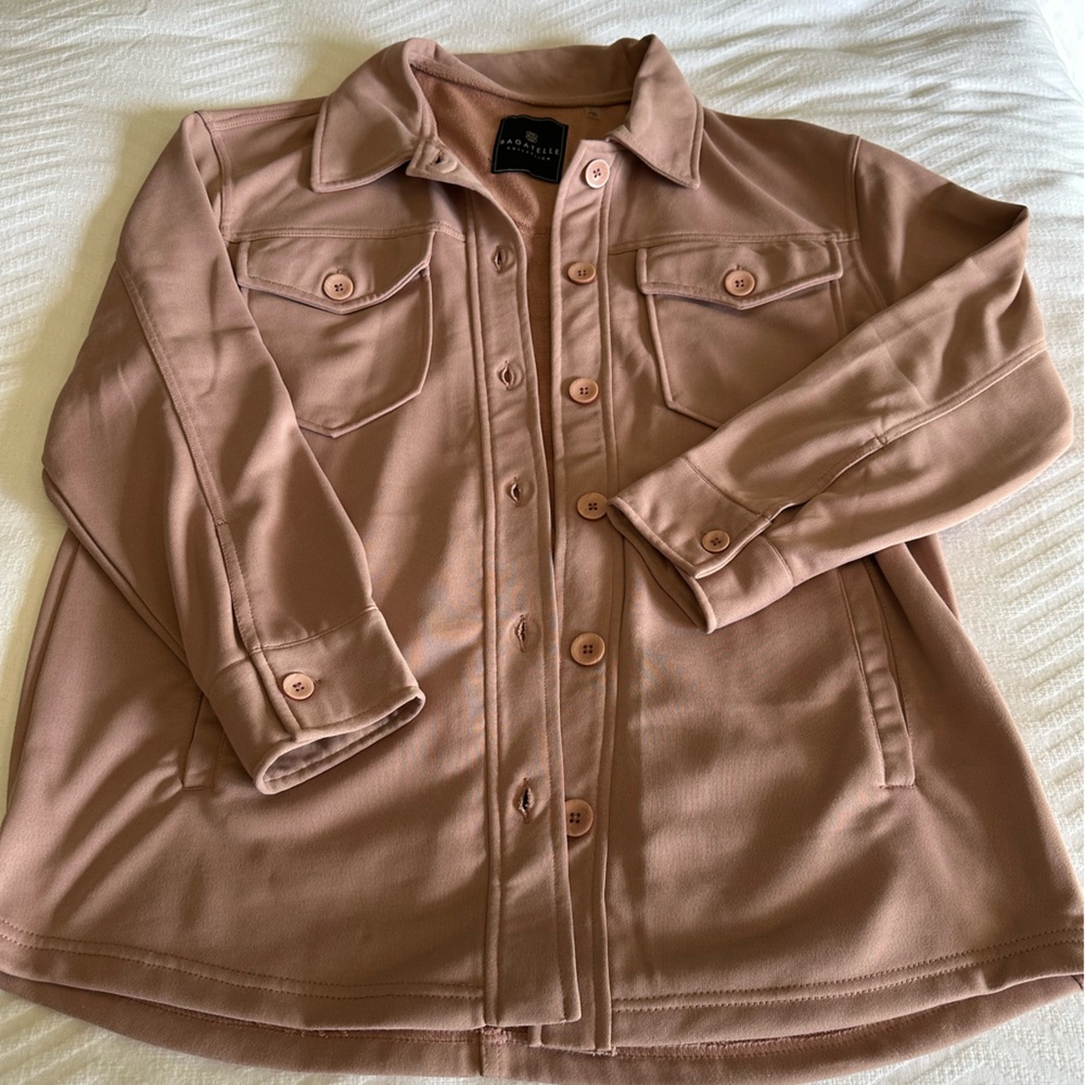 Bagatelle Mauve Oversized Button Jacket